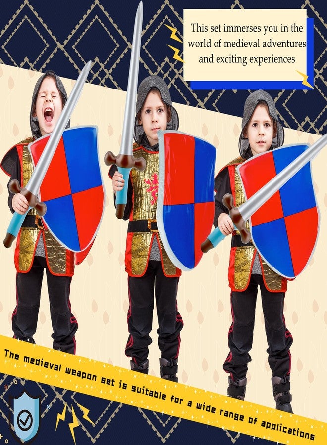 Fahacop 16 Pack Inflatable Joust Sword and Shield Set Including 8 Pcs Blow up Pirates Sword and 8 Pcs Inflatable Medieval Shield for Kids Birthday Cosplay Pirate Party Favors - Image 4